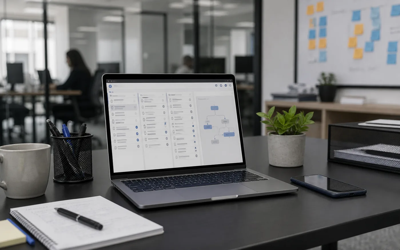 Mesa de atención multicanal con conversaciones y CRM operativo.